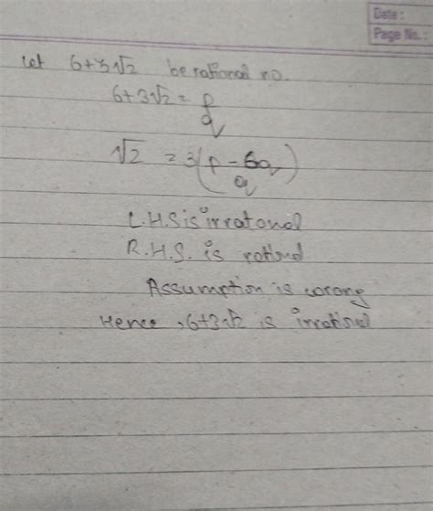 3. Prove that 6+3√2 is an irrational number, given • that√2 is an ...