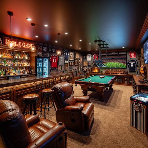 "Ultimate Sports and Music Enthusiast Man Cave Oasis" | Bars for home ...