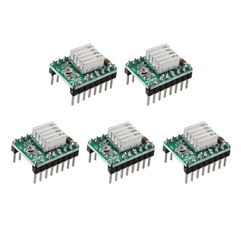 Buy Jopto 5Pcs StepStick A4988 Green Arduino Stepper Compatible Motor ...