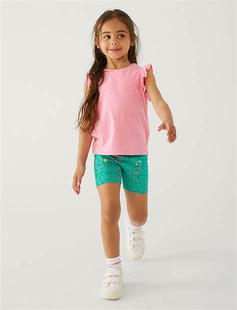 Buy Cotton Rich Flamingo Print Cycling Shorts at Marks & Spencer