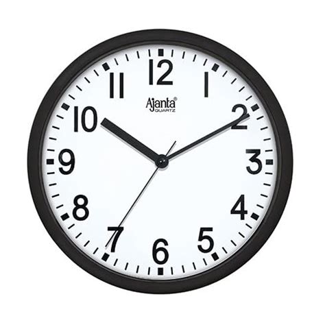 Buy Ajanta Quartz Step Movement Plastic Wall Clock (Black) Online at ...