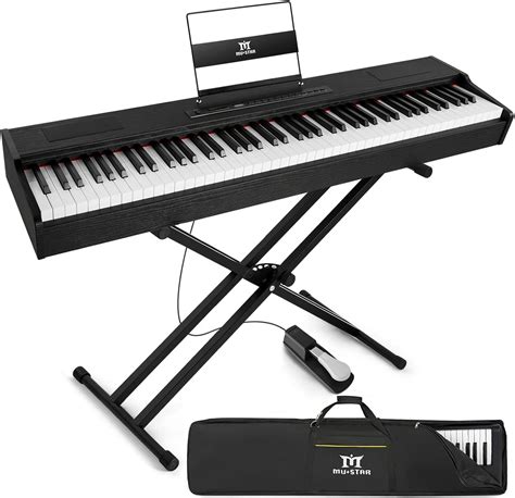 Amazon.com: MUSTAR Digital Piano 88 Key Weighted Keyboard Hammer Action ...