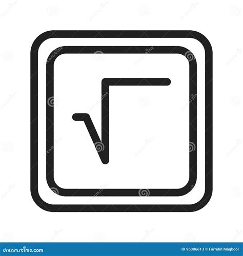 Square Root Symbol stock vector. Illustration of mathematical - 96006613