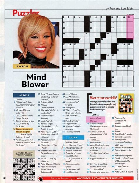 Printable People Magazine Crossword Puzzles | Printable Crossword ...