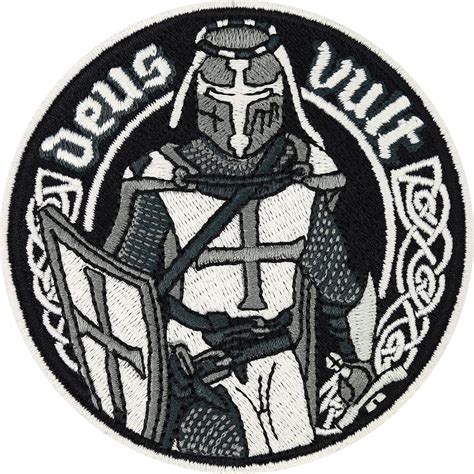 Buy 34;Deus Vult God Wills it Armored Knight Embroidered Patch ...