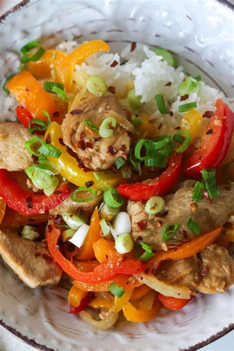 Chicken with Peppers and Onions Skillet - The Balanced Nutritionist