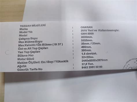 Onaran 3000 mm x 40 mm 4 Rolls Plate Rolling Machine Used machines - Exapro