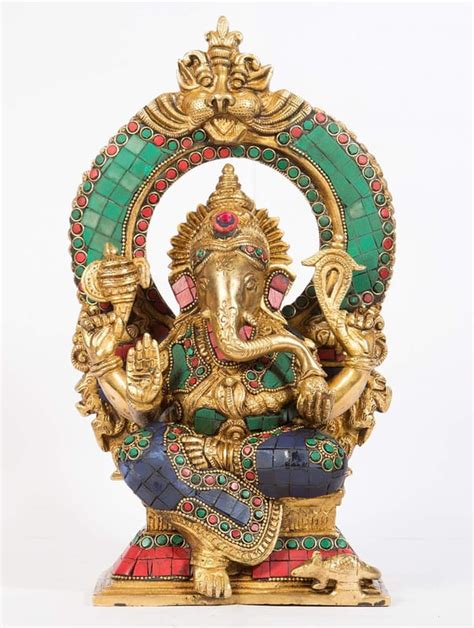 Arihant Craft Hindu God Ganesha Idol Ganpati Statue Sculpture Turquoise ...