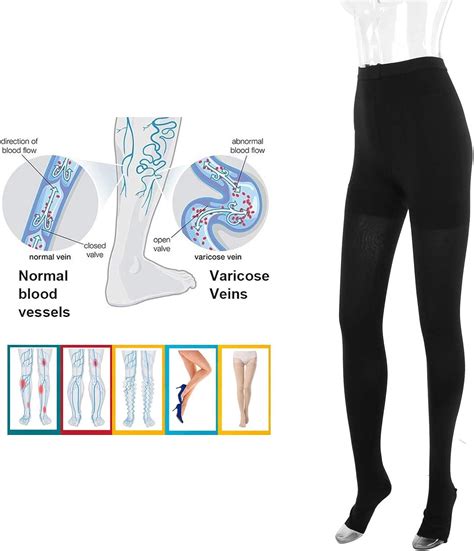 Compression Pantyhose Open Toe Compression Stockings High Stretch Panty Hose Help Relieve ...