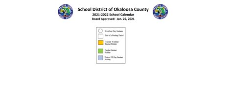 Okaloosa Applied Tech Center - School District Instructional Calendar ...