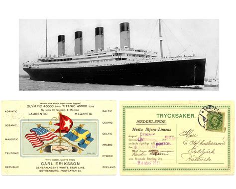 Lot - Titanic: White Star Line Postcard Advertising the RMS Titanic and ...
