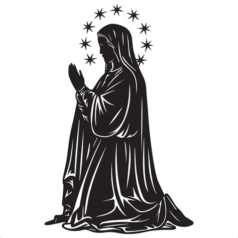 Elegant Virgin Mary Outline 54347782 Vector Art at Vecteezy