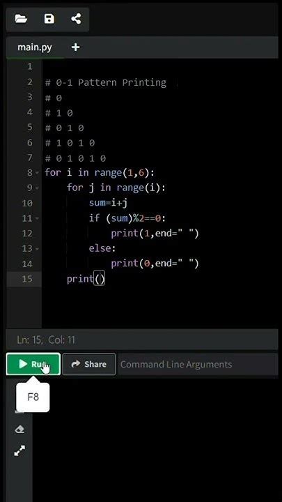 Pattern Printing Code in Python 的图像结果