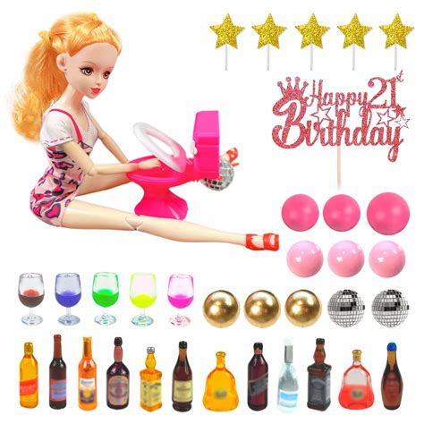 Amazon.com: 36 PCS Mini Wine Bottles Cake Toppers With 12 Mini Wine ...