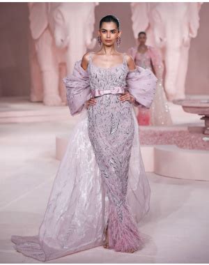 Buy Light Mauve-Based Sleeveless Fitted Gown