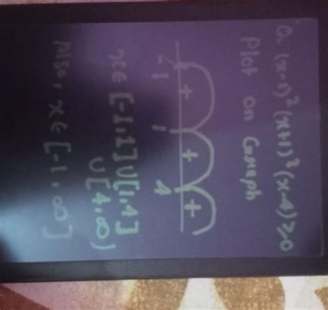 solution of (x−1)^2 (x+1)^3 (x−4) ≥ 0 solve by wavy curve method ...