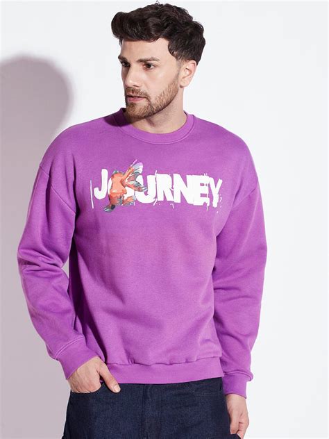 Purple Gold Fish Oversized Sweatshirt | Buy Mens Sweatshirt | Fugazee ...