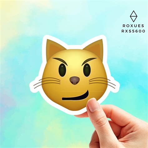 Smirk Cat Emoji Sticker Emoji Faces Cool Stickers Whatsapp | Etsy