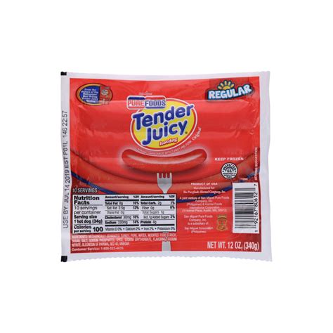 Purefoods Tender Juicy Hotdog Classic - 12/340g | 12oz – WOW FOOD ...