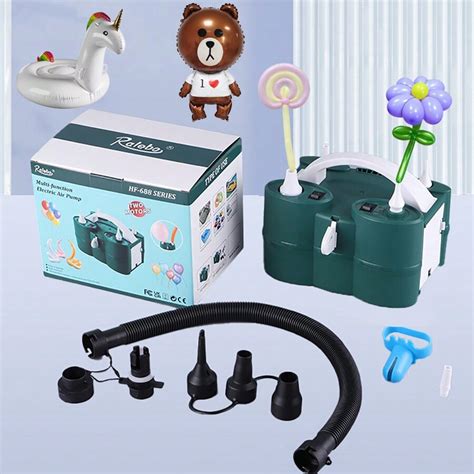 Bomba eléctrica de aire 3-en-1 portátil para inflables y globos ...