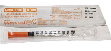 Insulin Syringes - 1ml Insulin Syringe U40 (ACCU-SHOT U40) Manufacturer ...