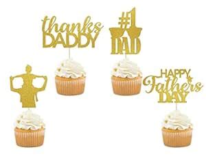 SVM CRAFT® 20 Pieces Happy Fathers Day Cupcake Toppers Thanks Daddy ...