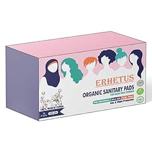 Buy ERHETUS Biodegradable Sanitary Pads for Women, Pure Organic Cotton ...