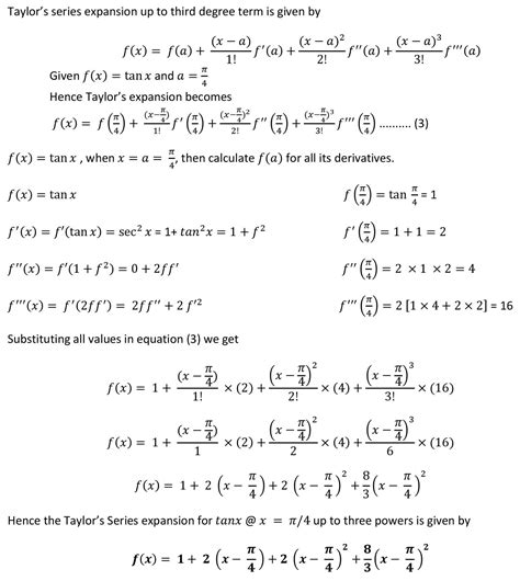 Expand tan x in Taylor’s Series up to three in powers of (x-π/4) – Yawin