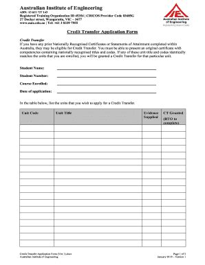 Fillable Online Credit Transfer Application Form (Ver.1).docx Fax Email ...