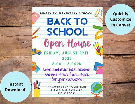 Back to School Open House, Back to School Night, School Open House ...