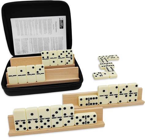 Amazon.com: Jumbo Dominos Set for Adults with 4 Wooden Racks/Trays ...