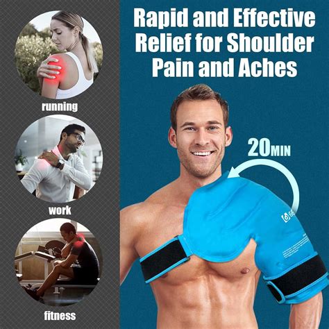 66FIT Shoulder Ice Pack - Hot/Cold Therapy Wrap for Pain Relief ...