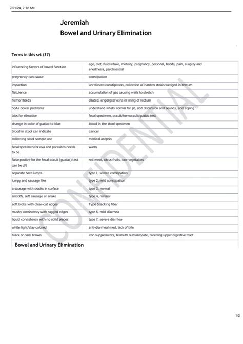 Jeremiah Bowel and Urinary Elimination Terms in this set (37 ...
