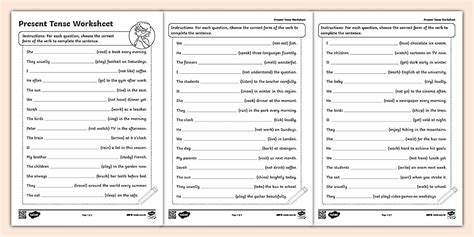 Practicing the Present Tense (teacher made) - Twinkl