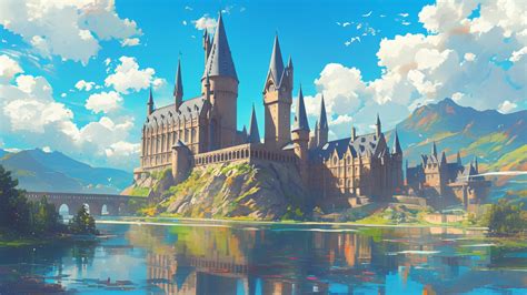 4K HD Wallpapers: Harry Potter school illustration