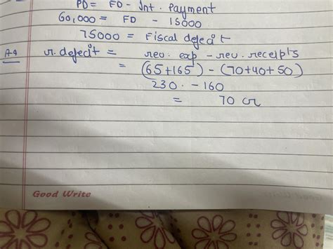 Q. 1. Calculate revenue deficit from the following data: (i) income tax ...