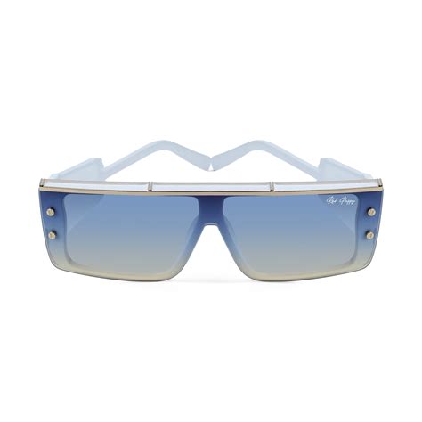 Riff Blue Rectangle Sunglasses-Red Pappy