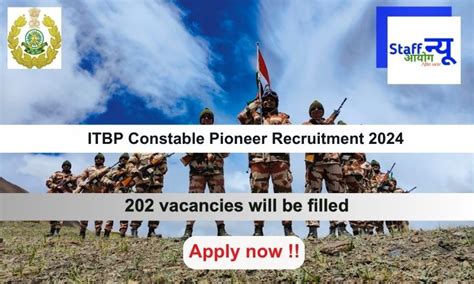 ITBP Constable Pioneer Recruitment 2024: Apply Online for 202 vacancies ...