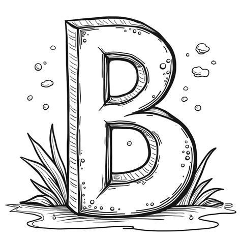 Drawing of Letter B coloring page - Download, Print or Color Online for Free