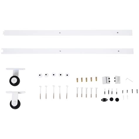 Buy HomCom 6' Rustic Interior Sliding Barn Door Mounting Hardware Kit ...