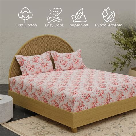 Buy BOUTIQUE LIVING Nature Bouquet Rose Scented Cotton 300TC Floral ...