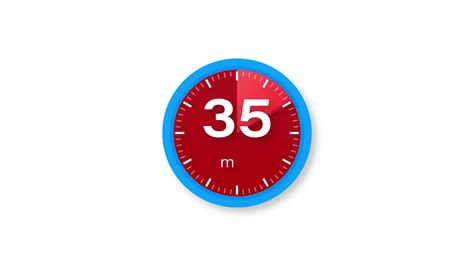 The 35 minutes timer. Stopwatch icon in flat style. Motion graphics ...