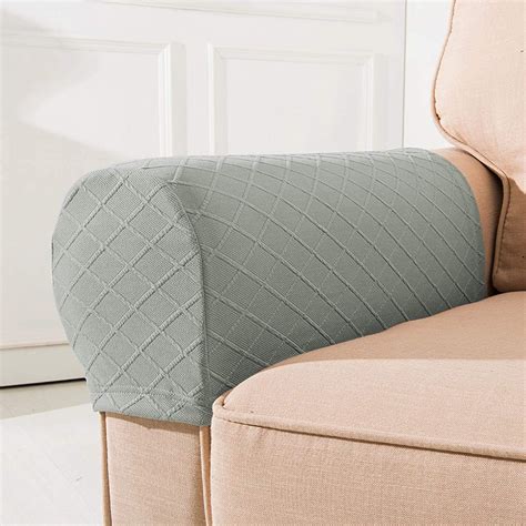 NEKOSUKI Arm Rest Covers, Set of 2 Stretch Diamond Pattern Armchair Couch Stretch Armrest Chair ...