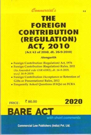 Buy Foreign Contribution (Regulation) Act, 2010 With Rules, 2011 And ...