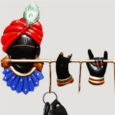 Mettalic Wall Art Krishna Key holder (10 * 6 Inches) - Punam Metalcrafts