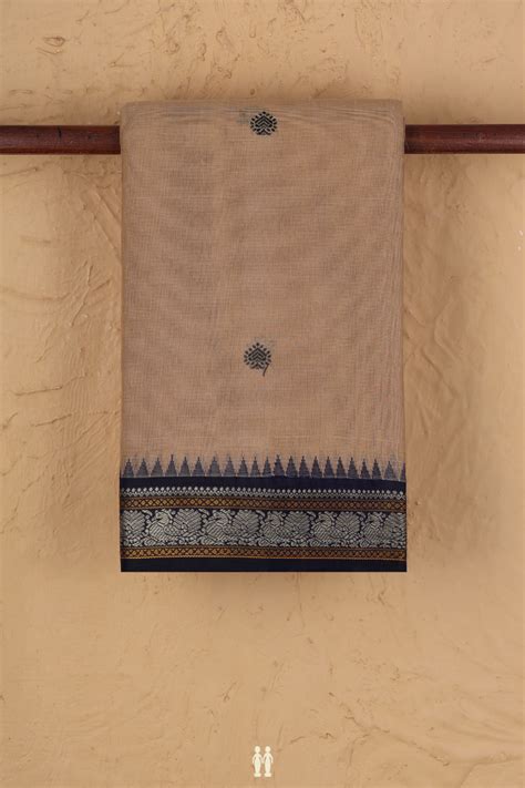 Kanchi Cotton Saree In Brown With Contrast Silk Border