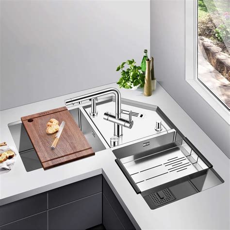 Corner Kitchen Sink | Double-Bowl Sink