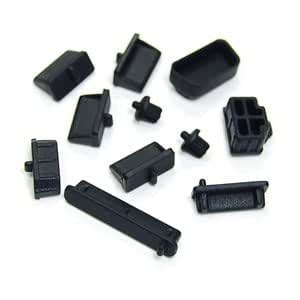 Cosmos Black silicone anti-dust stopper/plug set - 4x USB, 2x 3.5mm ...