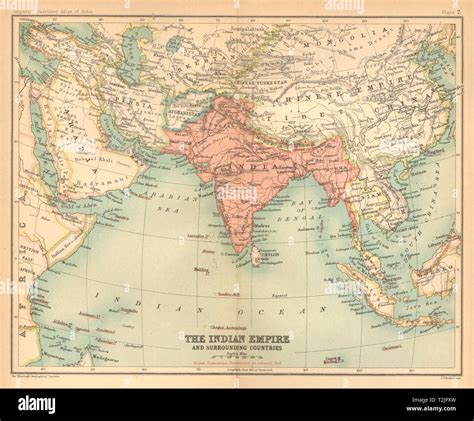 South Asia. British India inc Burma Pakistan Bangladesh 1909 old antique map Stock Photo - Alamy