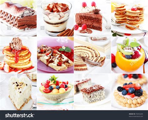 Collection Different Delicious Desserts Cakes Stock Photo 70055209 - Shutterstock